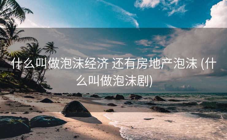 什么叫做泡沫经济 还有房地产泡沫 (什么叫做泡沫剧)