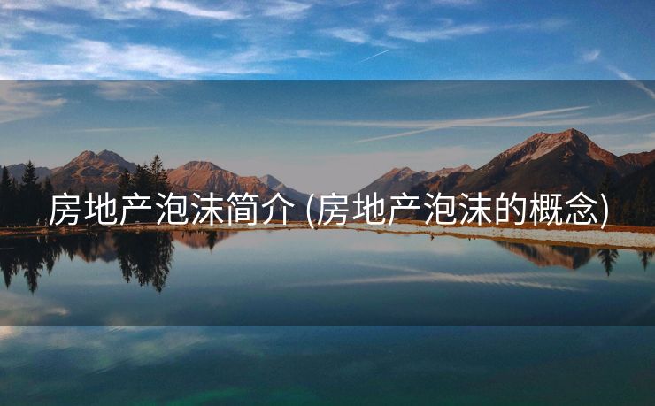 房地产泡沫简介 (房地产泡沫的概念)