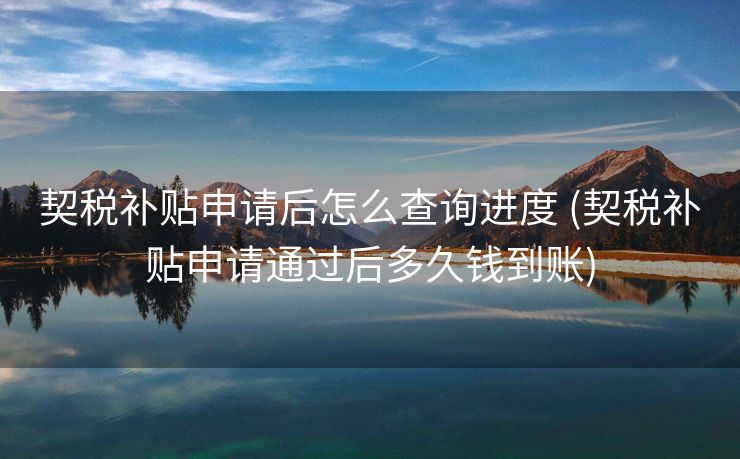 契税补贴申请后怎么查询进度 (契税补贴申请通过后多久钱到账)