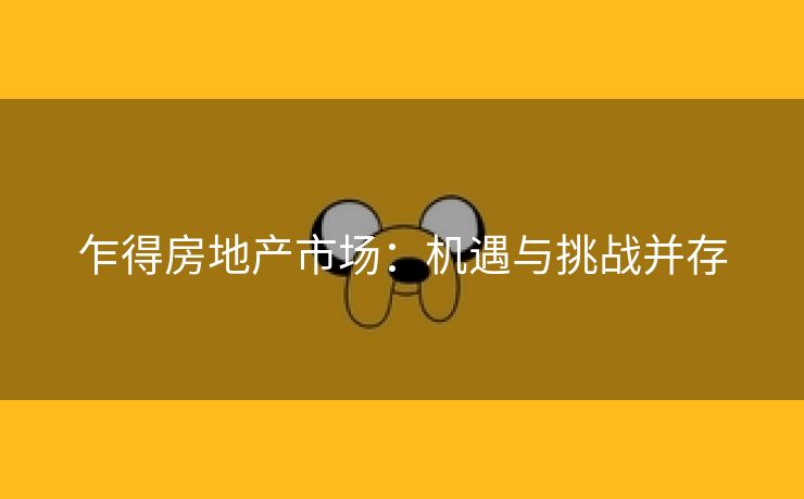 乍得房地产市场：机遇与挑战并存