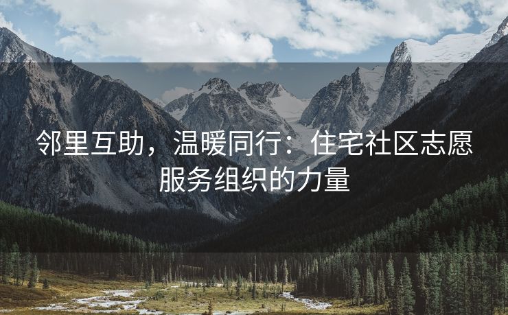 邻里互助，温暖同行：住宅社区志愿服务组织的力量