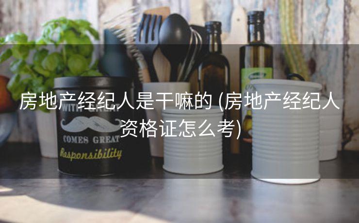 房地产经纪人是干嘛的 (房地产经纪人资格证怎么考)