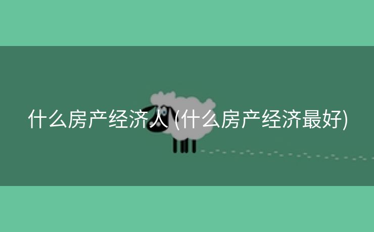 什么房产经济人 (什么房产经济最好) 什么房产经济人 (什么房产经济最好)
