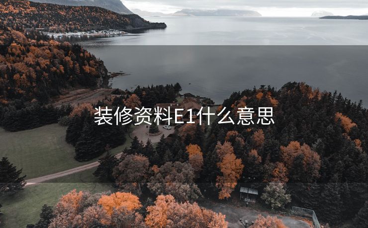装修资料E1什么意思