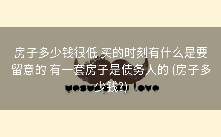 房子多少钱很低 买的时刻有什么是要留意的 有一套房子是债务人的 (房子多少钱?)