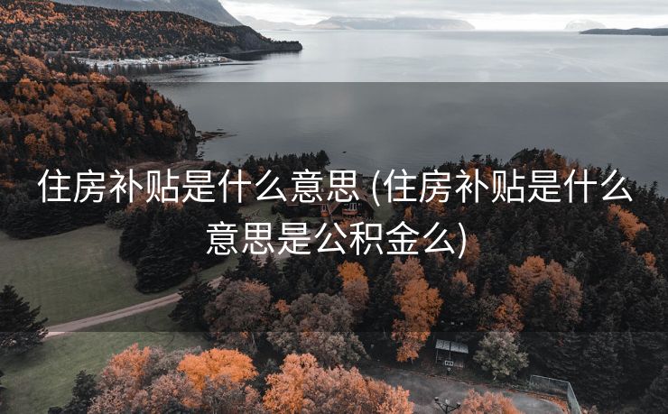 住房补贴是什么意思 (住房补贴是什么意思是公积金么) 住房补贴是什么意思 (住房补贴是什么意思是公积金么)