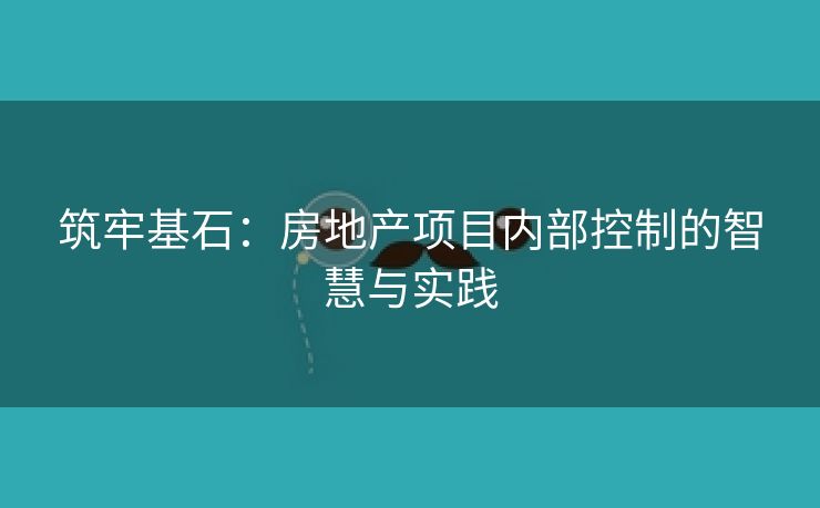 筑牢基石：房地产项目内部控制的智慧与实践