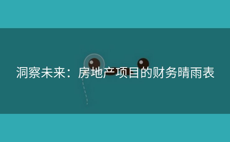洞察未来：房地产项目的财务晴雨表