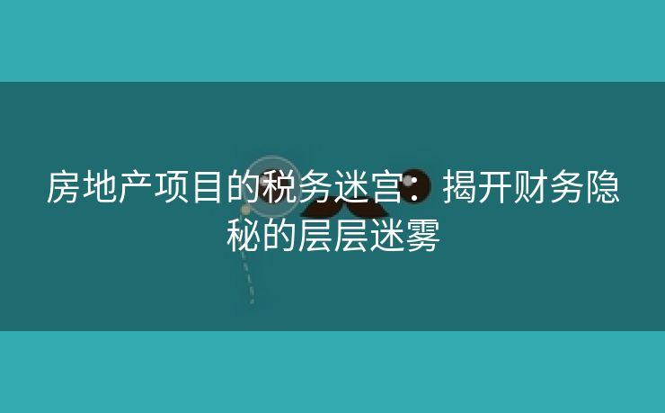 房地产项目的税务迷宫：揭开财务隐秘的层层迷雾