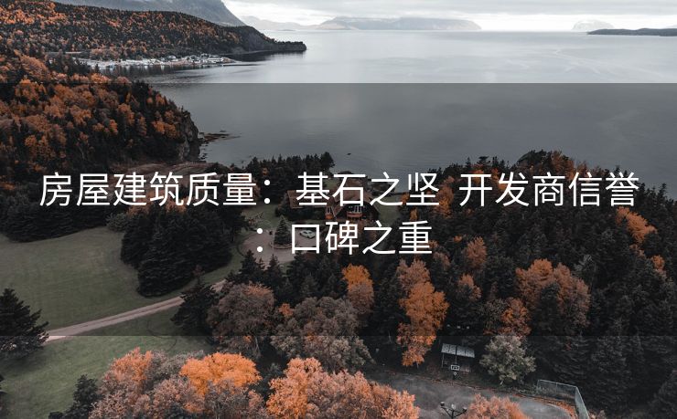 房屋建筑质量：基石之坚  开发商信誉：口碑之重