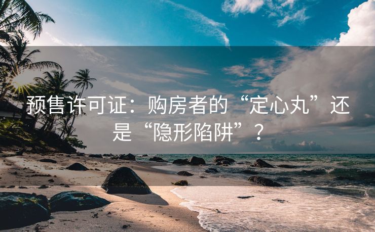 预售许可证：购房者的“定心丸”还是“隐形陷阱”？