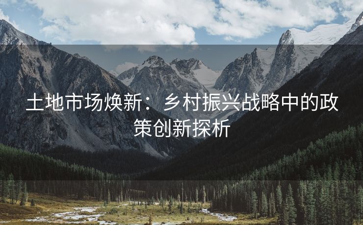土地市场焕新：乡村振兴战略中的政策创新探析