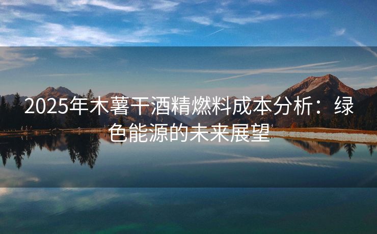 2025年木薯干酒精燃料成本分析：绿色能源的未来展望