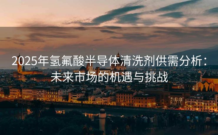 2025年氢氟酸半导体清洗剂供需分析：未来市场的机遇与挑战
