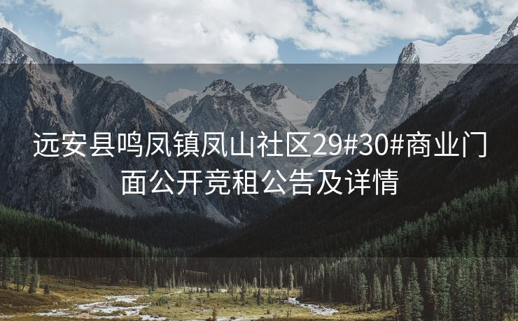 远安县鸣凤镇凤山社区29#30#商业门面公开竞租公告及详情
