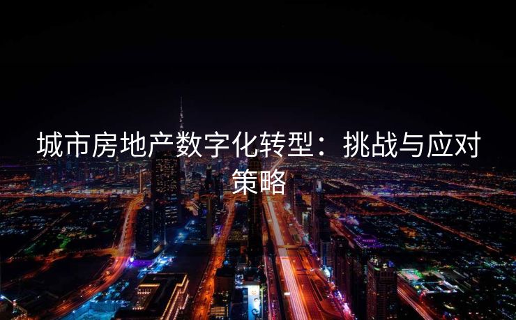 城市房地产数字化转型：挑战与应对策略