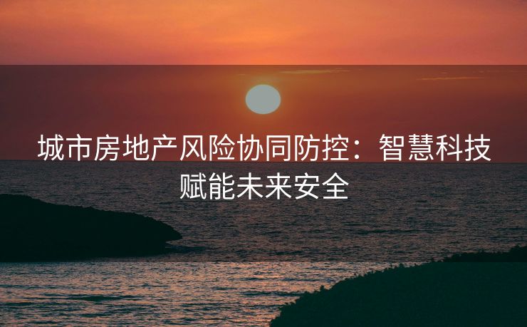 城市房地产风险协同防控：智慧科技赋能未来安全