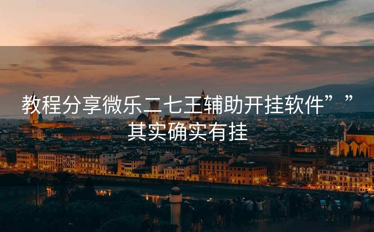 教程分享微乐二七王辅助开挂软件””其实确实有挂