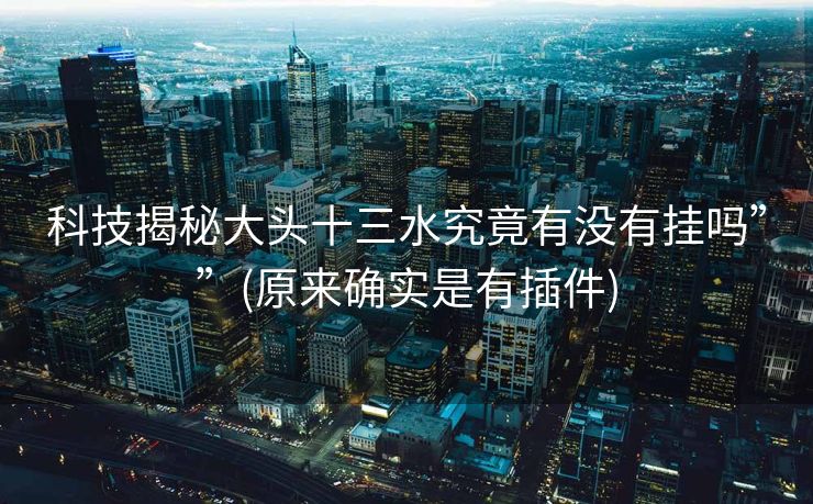 科技揭秘大头十三水究竟有没有挂吗””(原来确实是有插件)