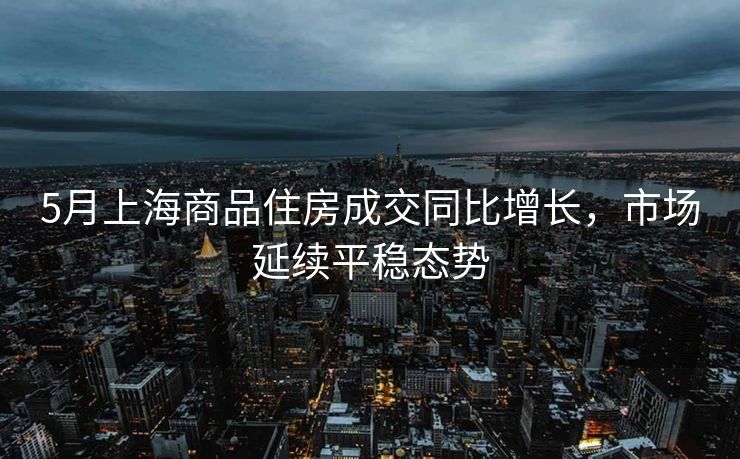 5月上海商品住房成交同比增长,市场延续平稳态势 5月上海商品住房成交同比增长,市场延续平稳态势