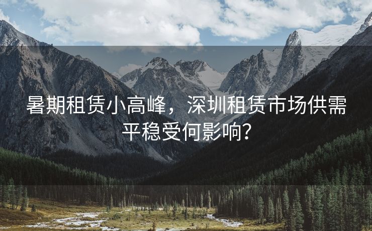 暑期租赁小高峰，深圳租赁市场供需平稳受何影响？