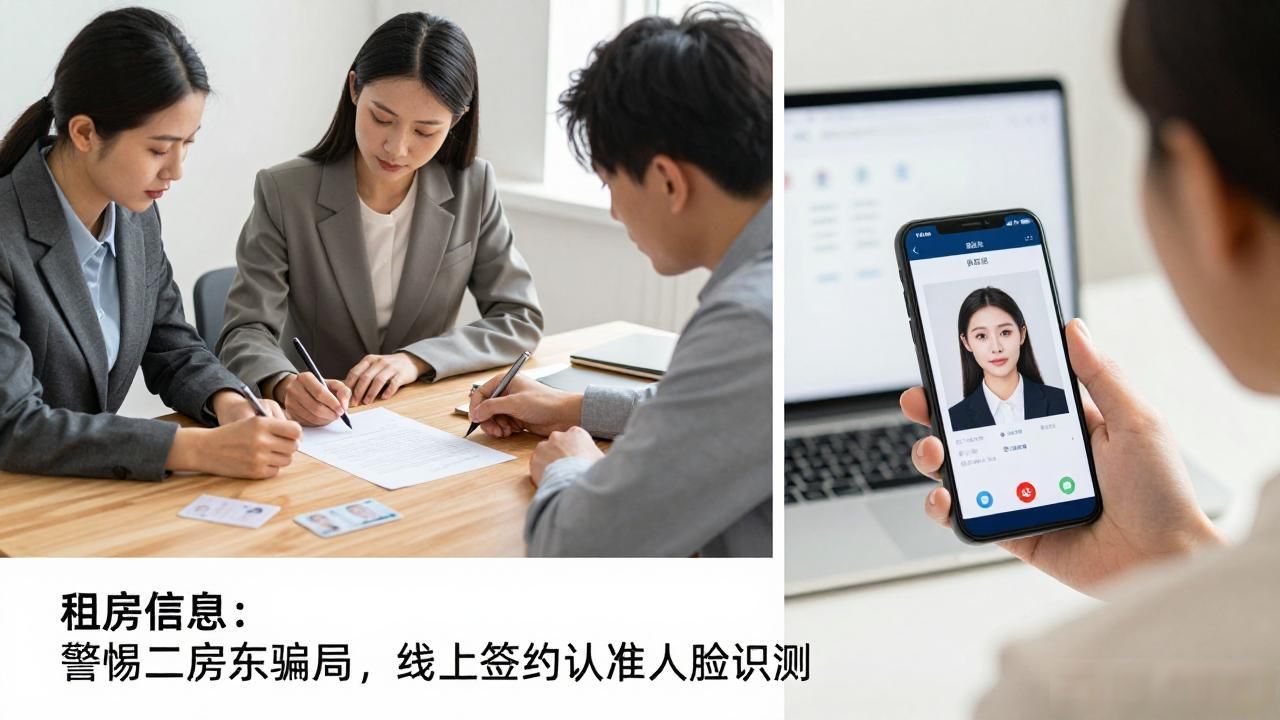 租房信息：警惕二房东骗局，线上签约认准人脸识别