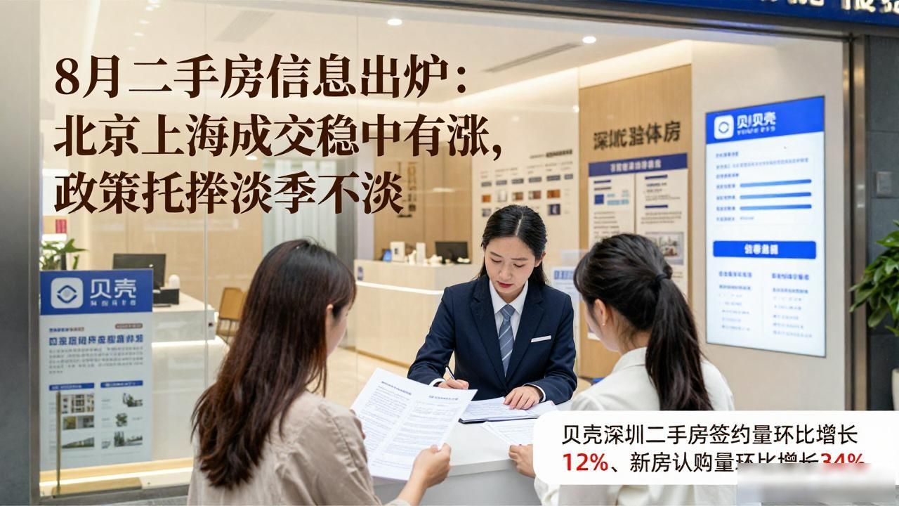 8月二手房信息出炉：北京上海成交稳中有涨，政策托举淡季不淡
