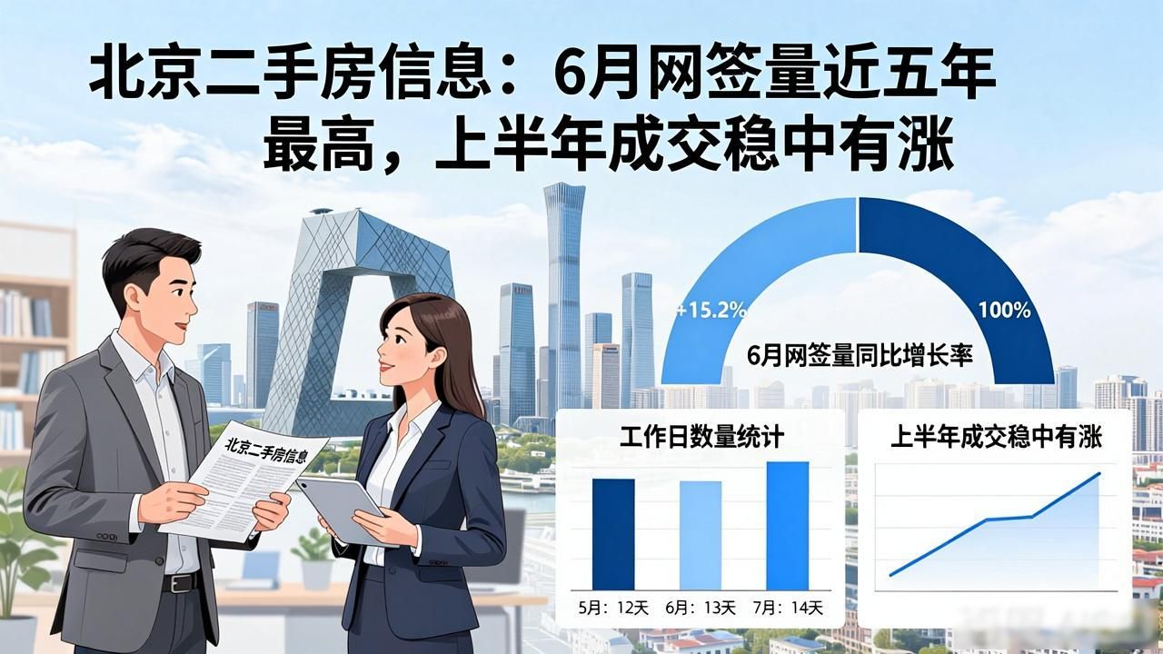 北京二手房信息：6月网签量近五年最高，上半年成交稳中有涨