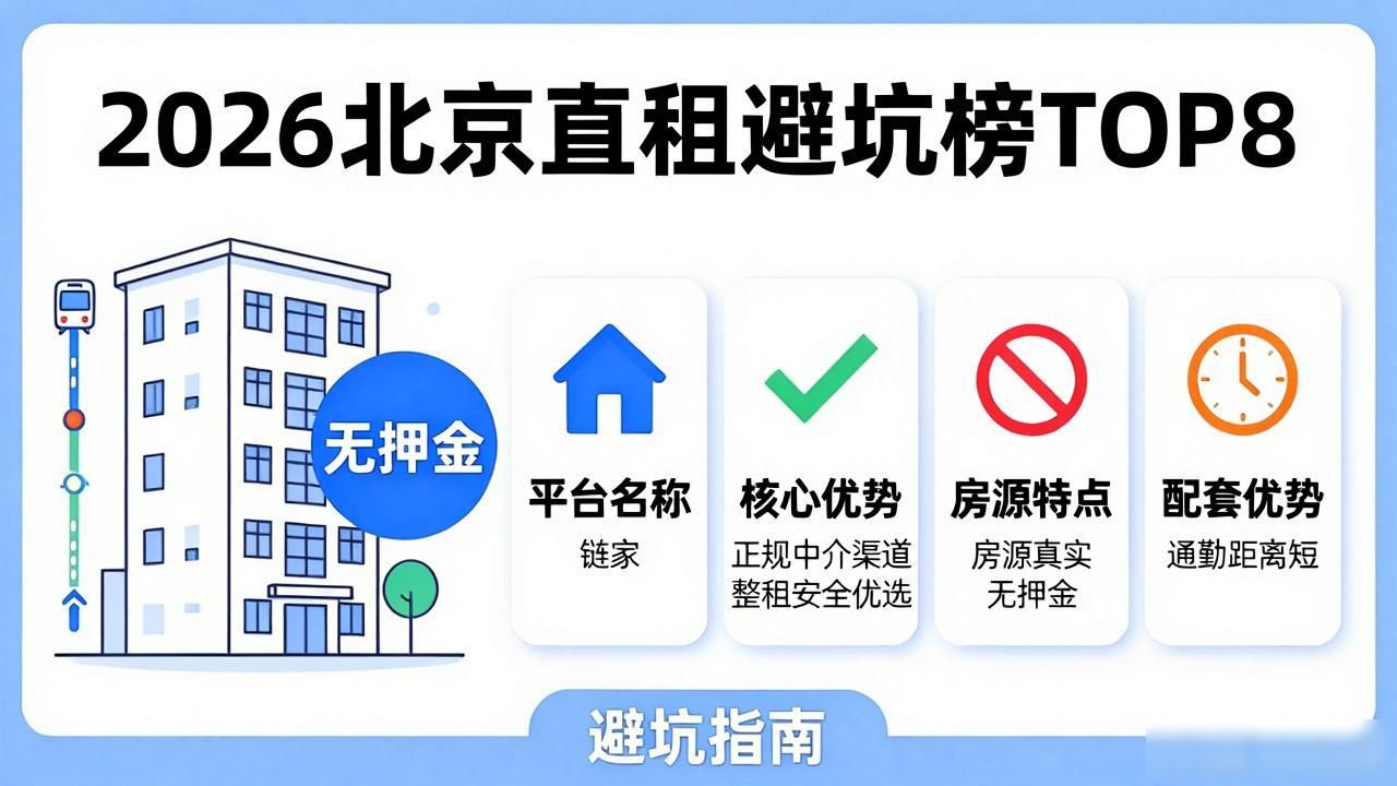 2026北京直租信息平台避坑榜：房源真实不押金，通勤短