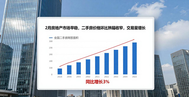 2月房地产市场平稳，二手房价格环比跌幅收窄，交易量增长