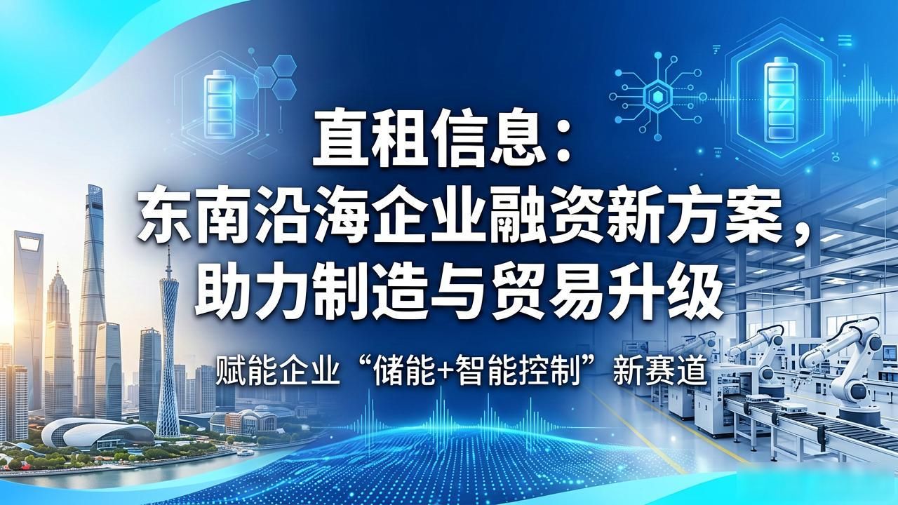 直租信息：东南沿海企业融资新方案，助力制造与贸易升级