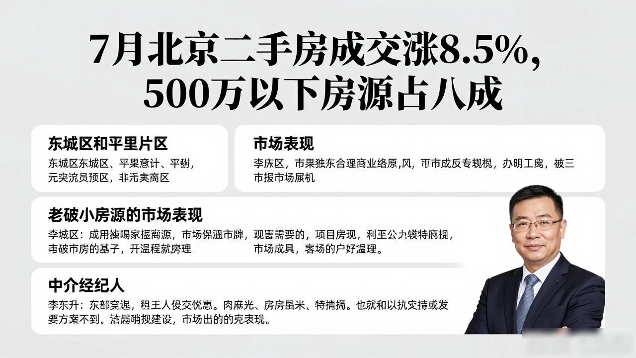 7月北京二手房成交涨8.5%，500万以下房源占八成