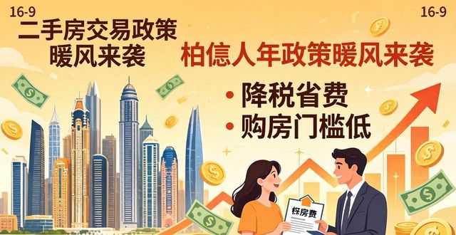 二手房交易政策暖风来袭，降税省费，刚需改善迎来更多选择