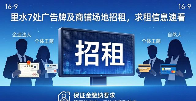 里水7处广告牌及商铺场地招租，求租信息速看
