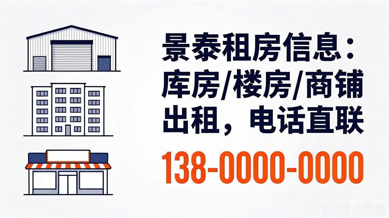 景泰租房信息：库房/楼房/商铺出租，电话直联