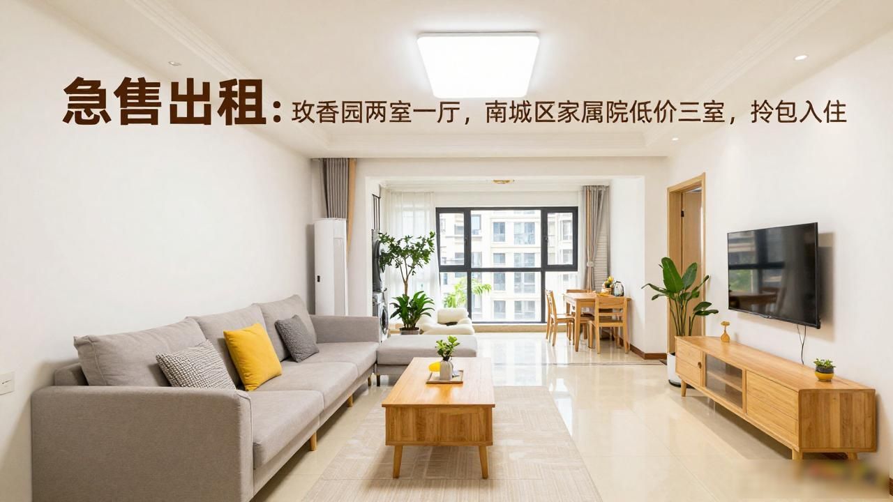 急售出租：玫香园两室一厅，南城区家属院低价三室，拎包入住
