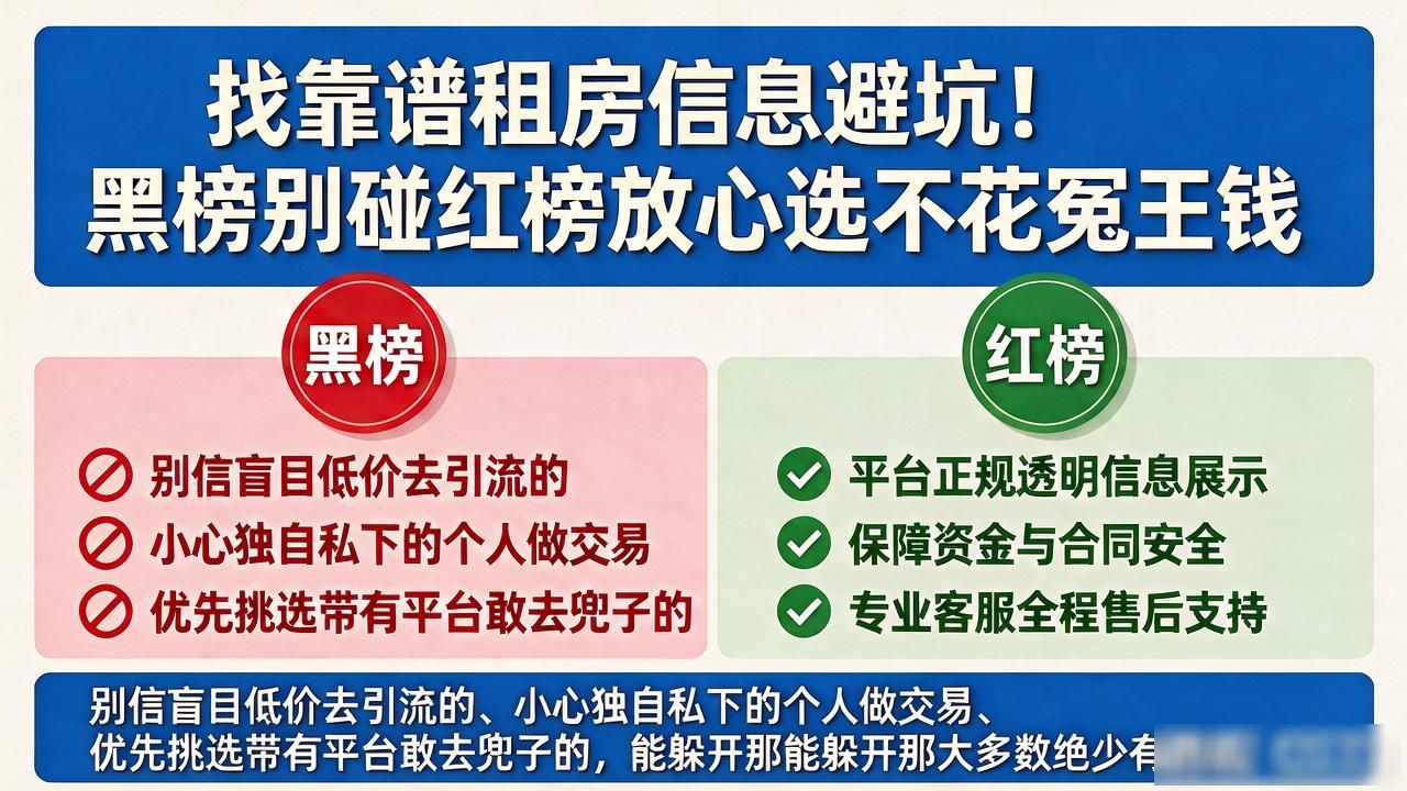 找靠谱租房信息避坑！黑榜别碰红榜放心选不花冤枉钱