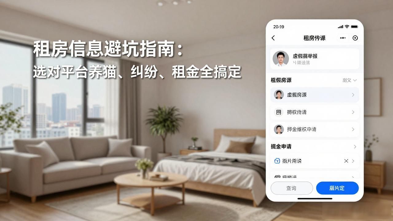 租房信息避坑指南：选对平台养猫、纠纷、租金全搞定