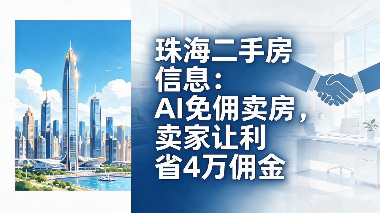珠海二手房信息：AI免佣卖房，卖家让利省4万佣金