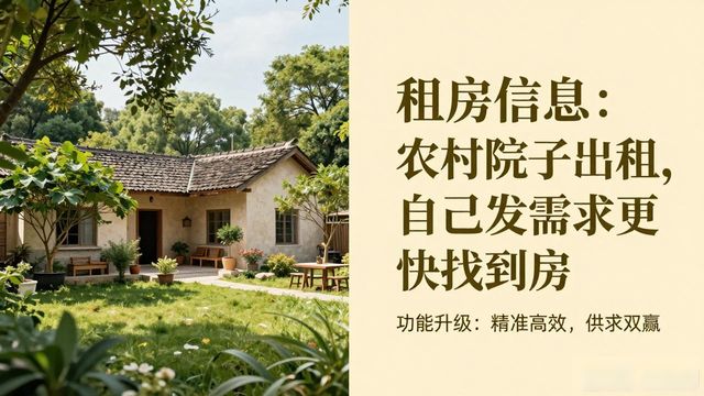 租房信息：农村院子出租，自己发需求更快找到房