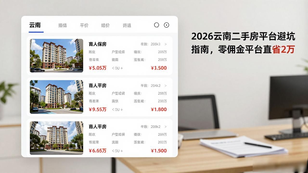 2026云南二手房平台避坑指南，零佣金平台直省2万