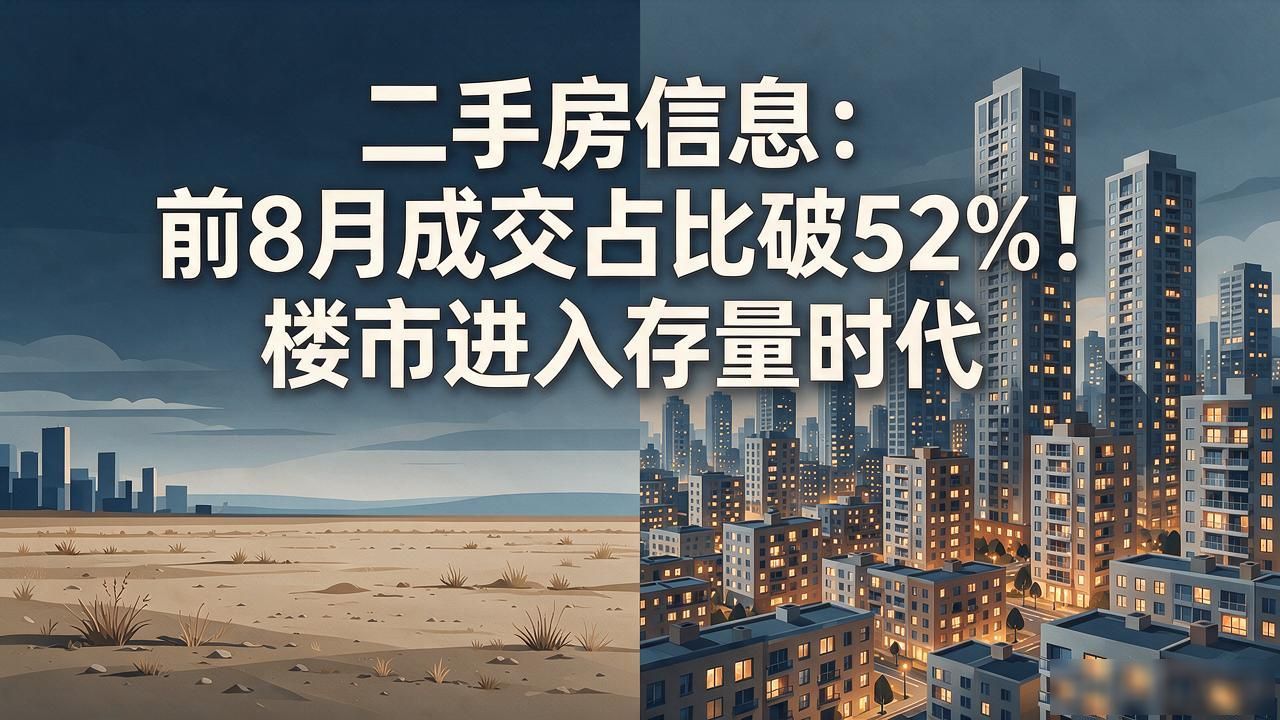 二手房信息：前8月成交占比破52%！楼市进入存量时代