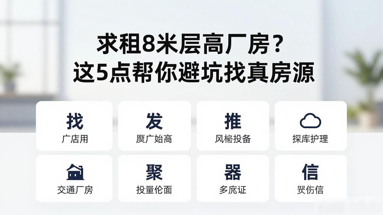 求租信息_工业地产租赁平台推荐_8米层高厂房租赁平台