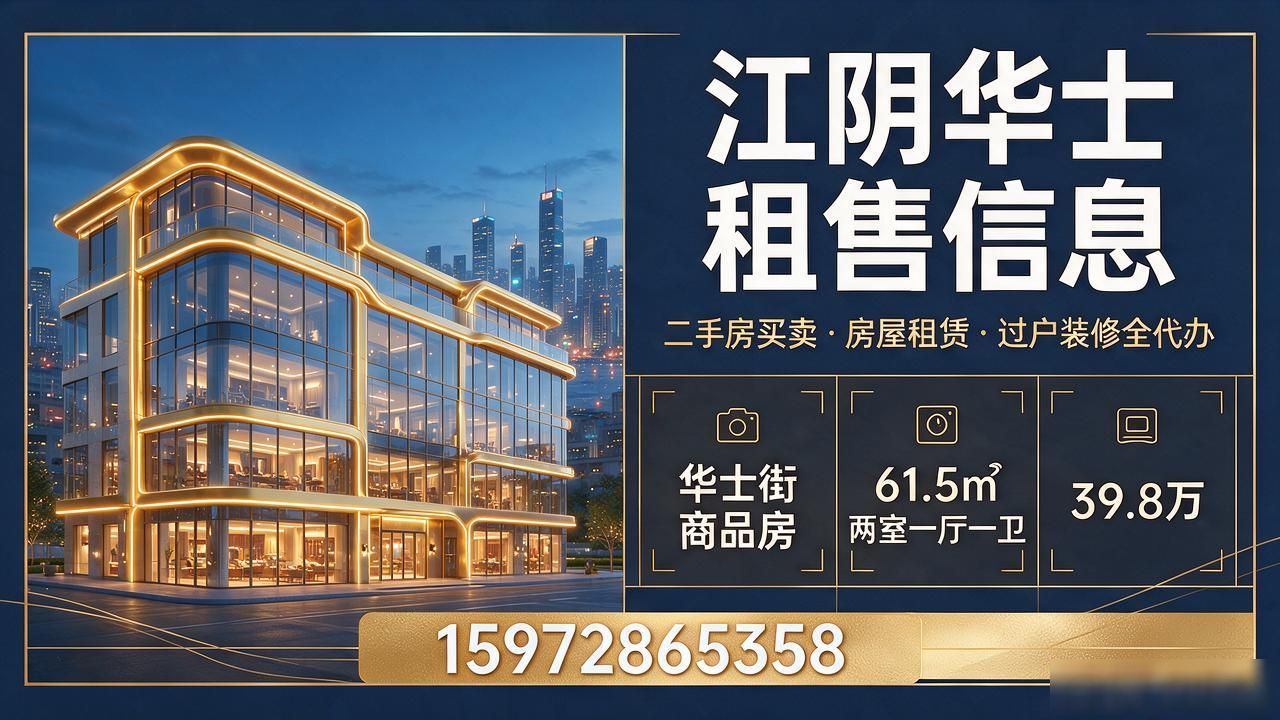江阴华士租售信息：二手房买卖房屋租赁，过户装修全代办