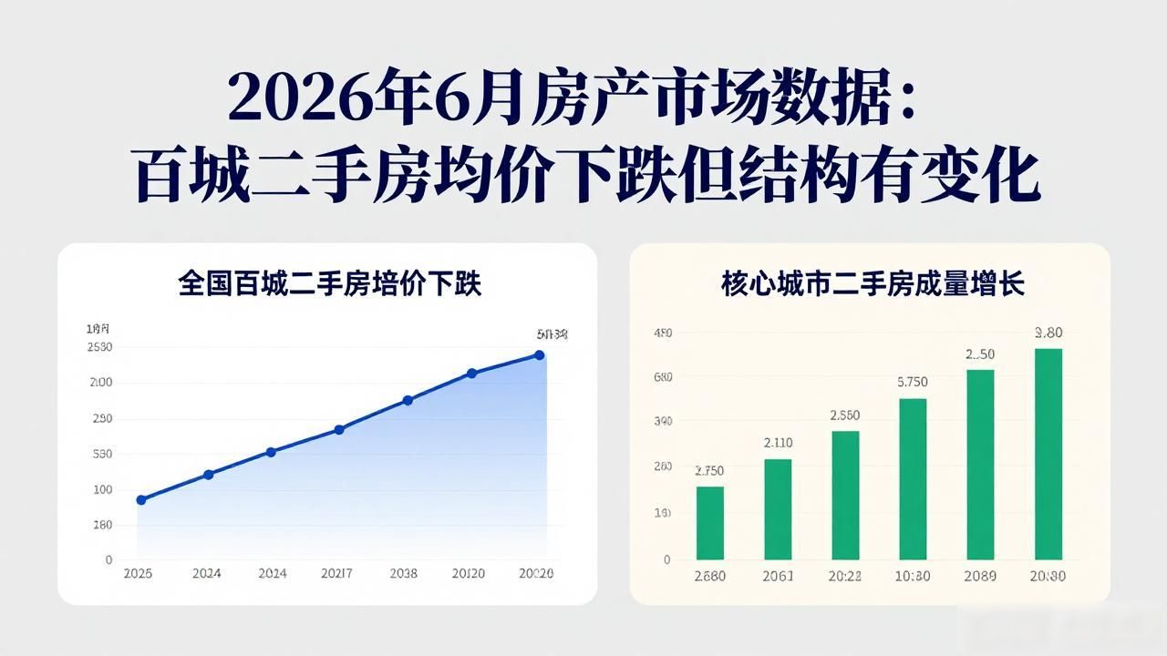 二手房信息_百城二手住宅均价下跌趋势分析_2026年6月房产市场数据