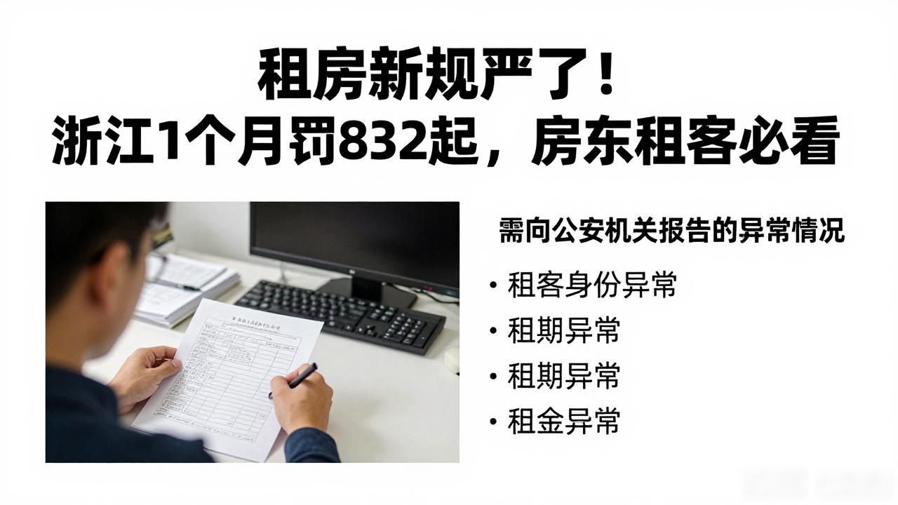 租房新规严了！浙江1个月罚832起，房东租客必看