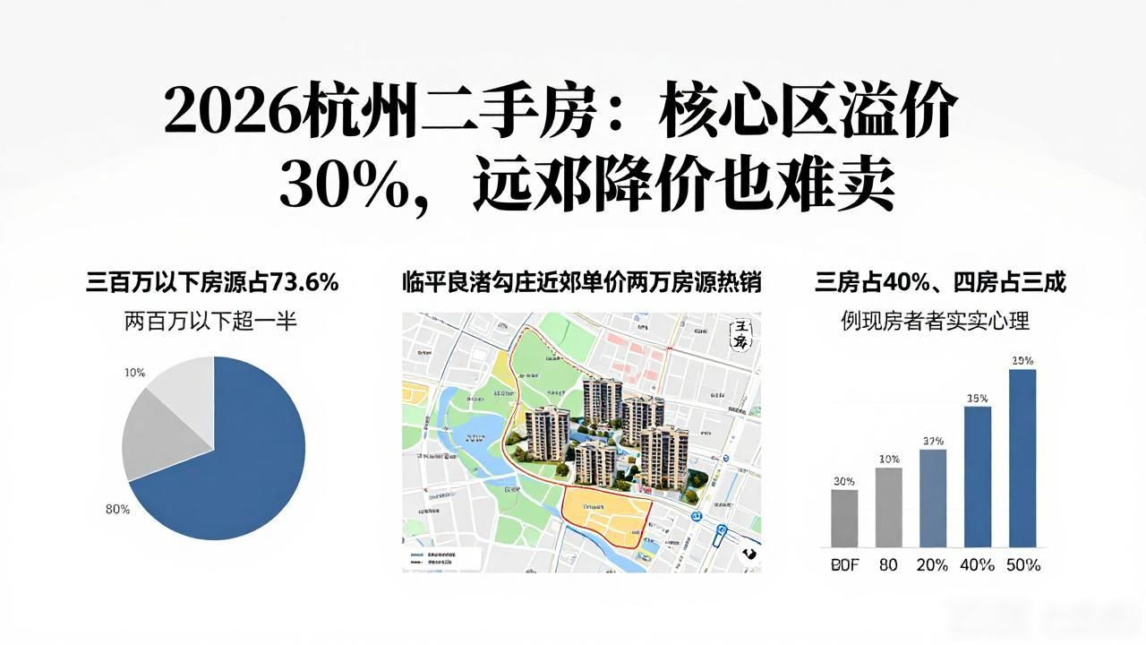 2026杭州二手房：核心区溢价30%，远郊降价也难卖