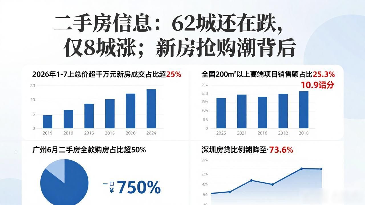 二手房信息：62城还在跌，仅8城涨；新房抢购潮背后