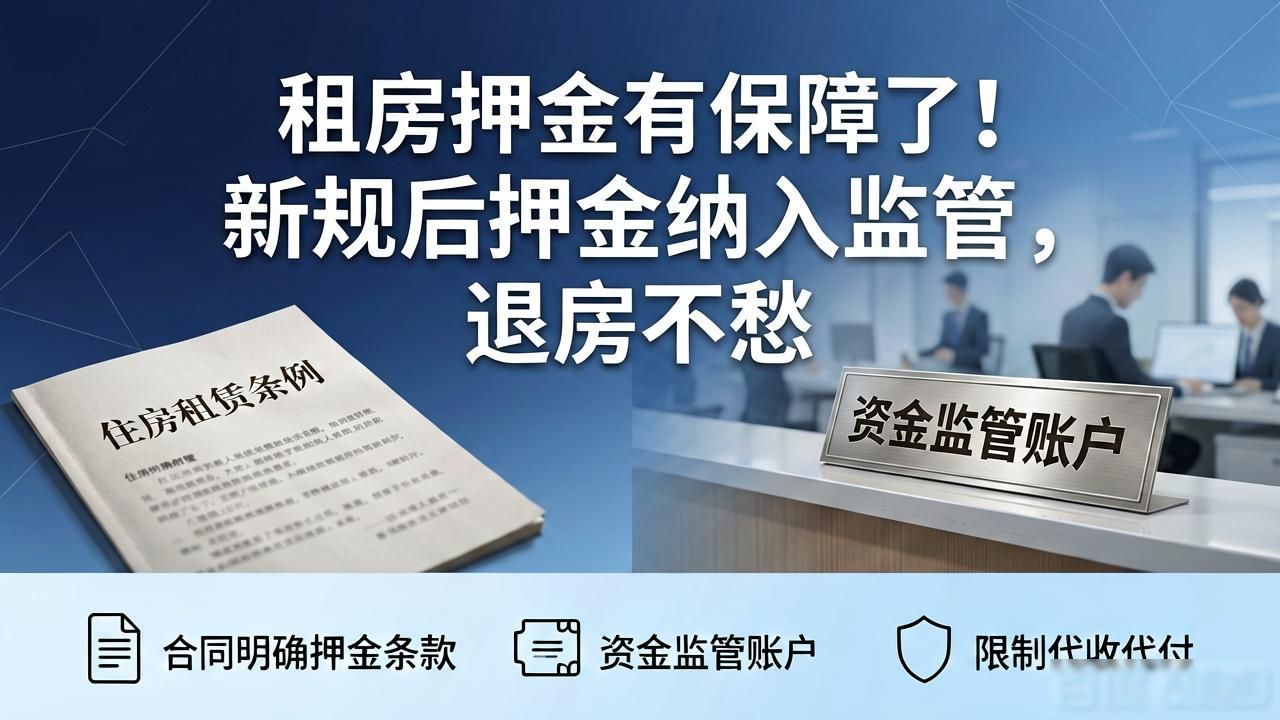 租房押金有保障了！新规后押金纳入监管，退房不愁