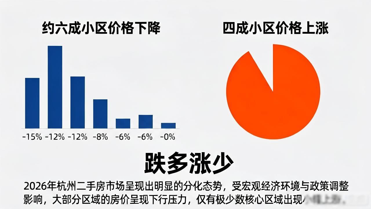 2026年杭州二手房量稳价跌多涨少，部分板块有企稳迹象